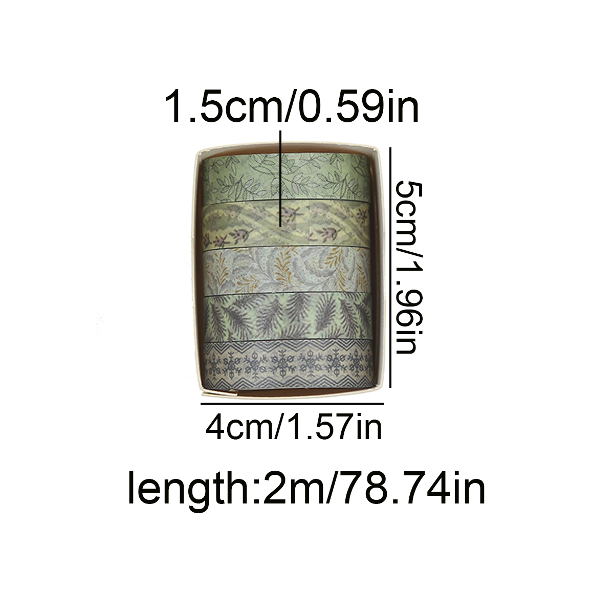5 Rolls Colorful Slim Washi Ta - огляд і ціна Masking Tape Thin